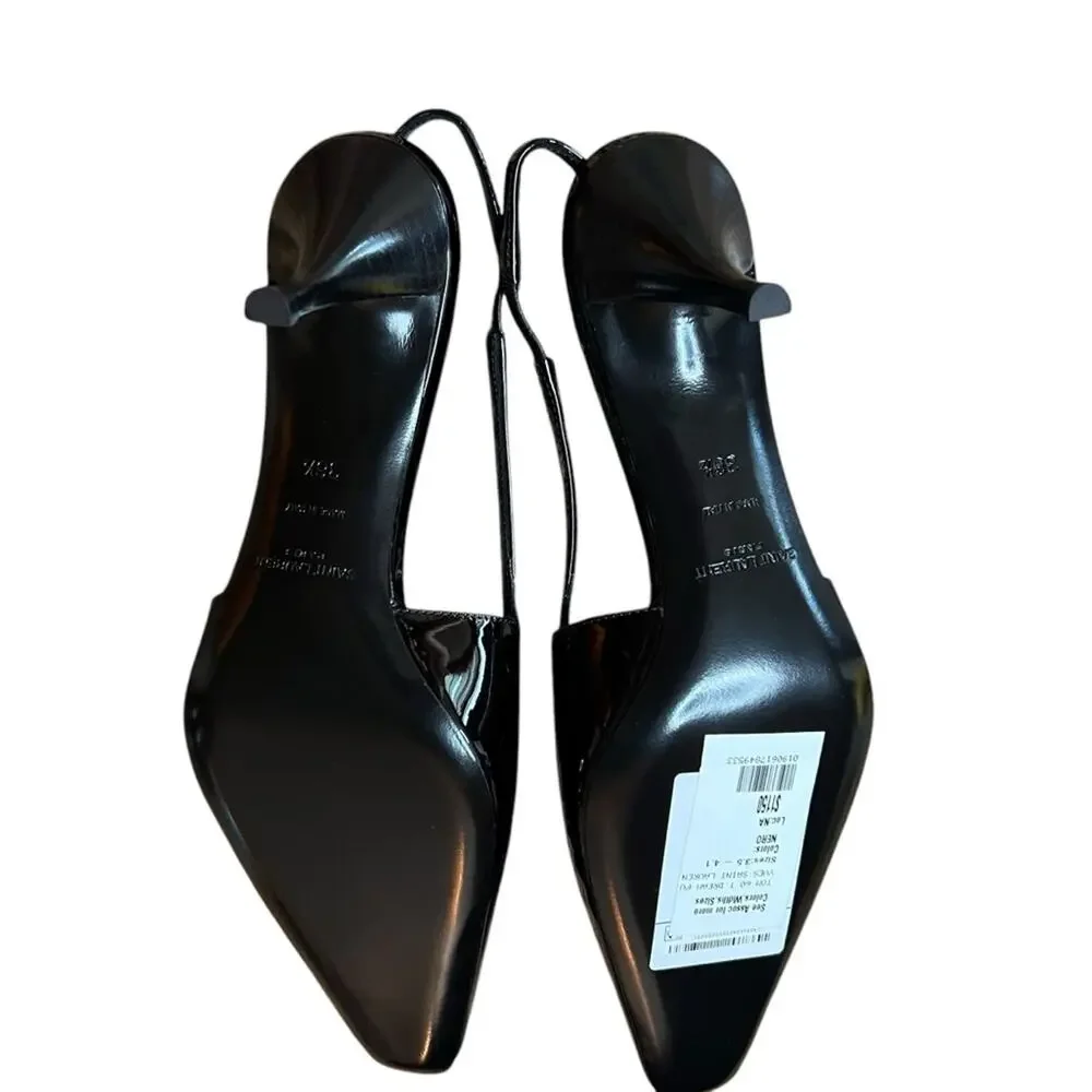 Saint Laurent Tom Slingback Pump 60 Black Patent Leather  NEW EU 36.5 US 6.5 - Picture 14 of 16